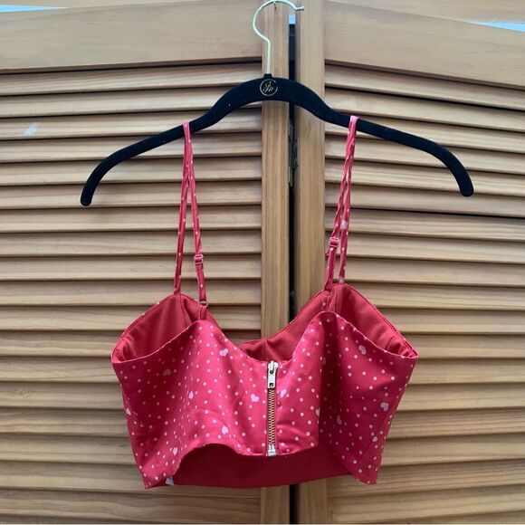 ASOS Red Heart Crop Tank Top Size 4 - Picture 4 of 4